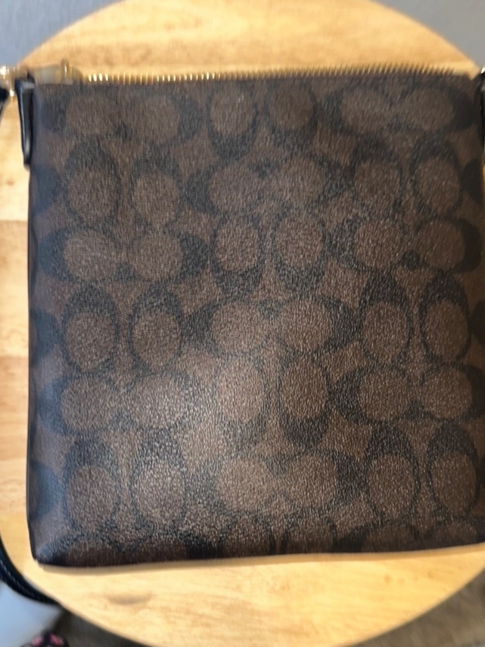COACH Mini Rowan File Crossbody Bag in Walnut/Black - Picture 5 of 5
